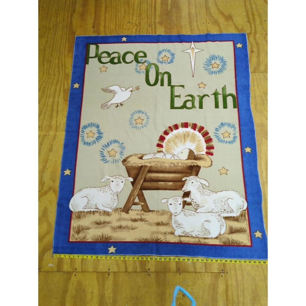 Peace On‎ Earth Blanket Lamb Nativity Nursery Throw Lap Tapestry Wall Hanging